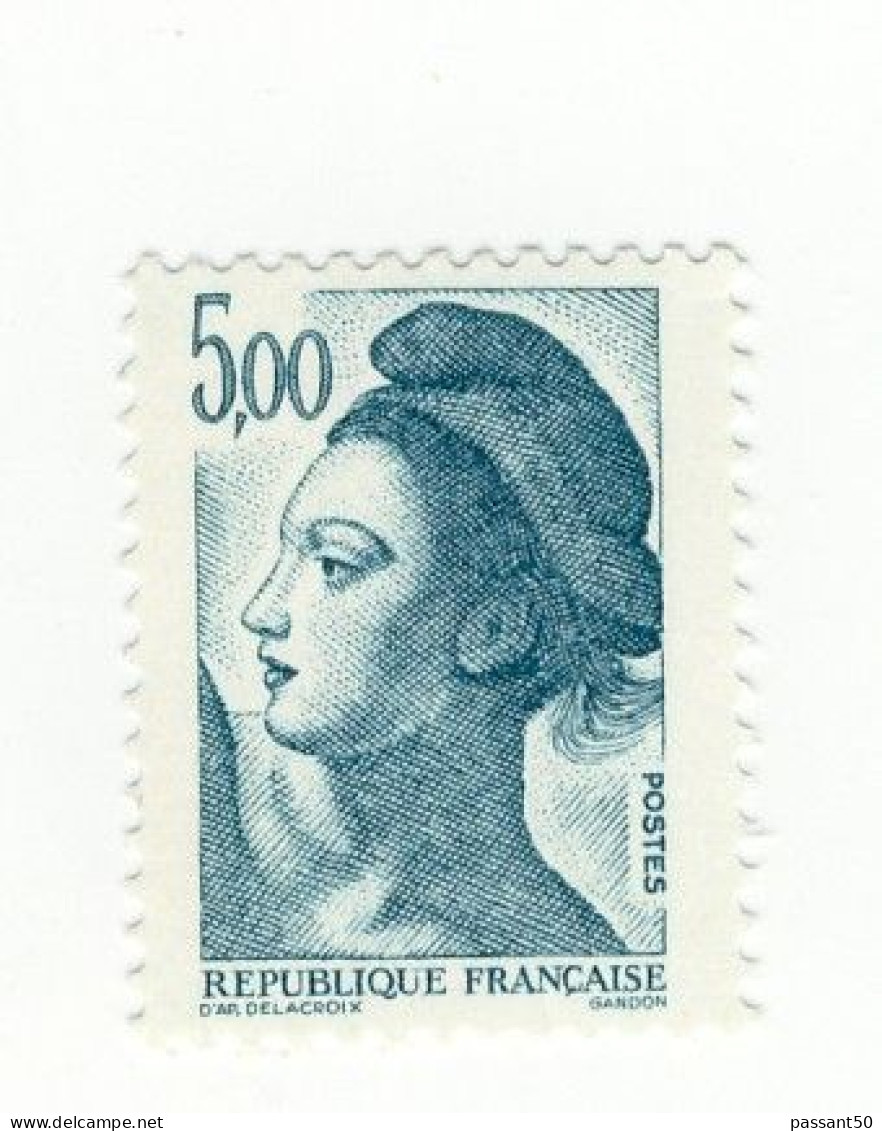 Liberté 5fr Bleu Vert YT 2190d Avec GOMME MATE, PAPIER MAT. Pas Courant, Voir Le Scan. Cote YT : 8 €, Maury 2195a : 8 €. - Nuovi