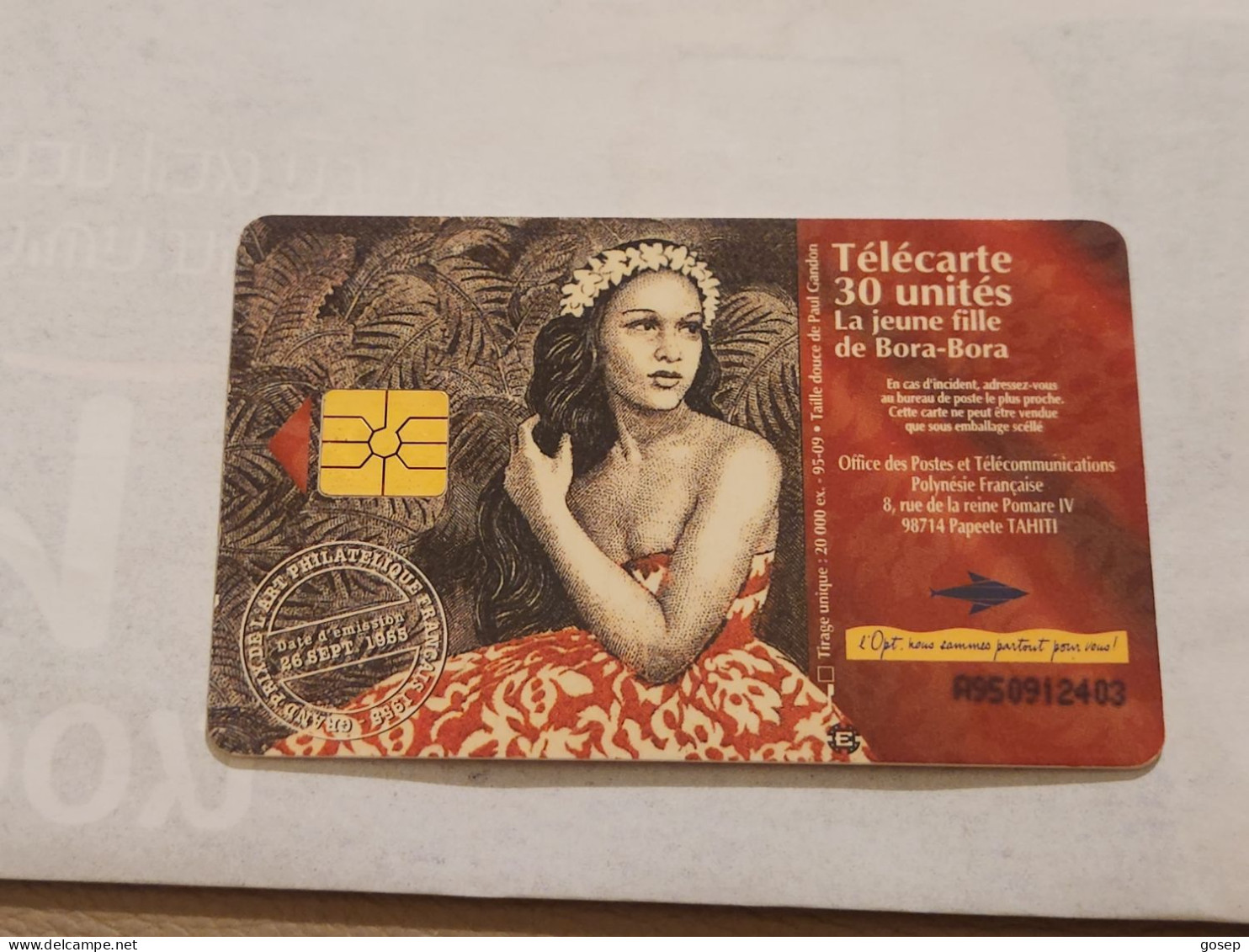 Polynesia-(FP-037)-La Jeune Fille De Bora-Bora............French-(23)-(A950912403)-(30units)-(tirage-20.000)-used Card - Frans-Polynesië