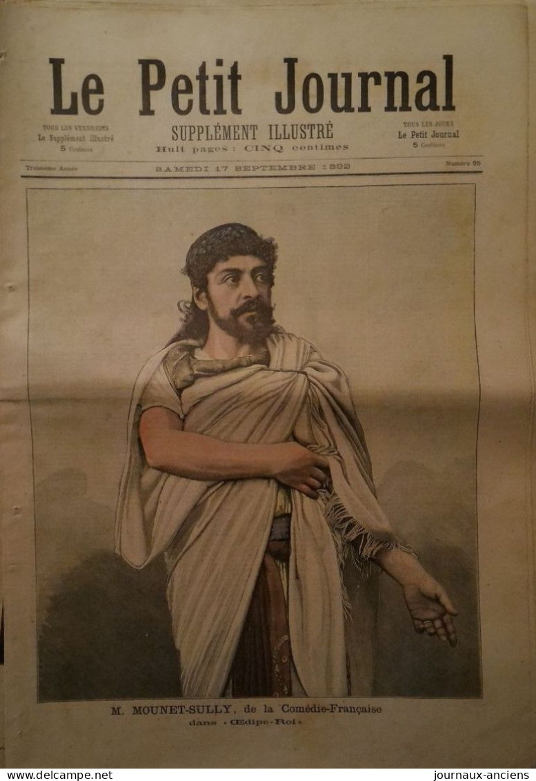 1892 LE PETIT JOURNAL N° 95 - BATAILLE DE VALMY ( 1792 ) - MOUNET SULLY - 1850 - 1899