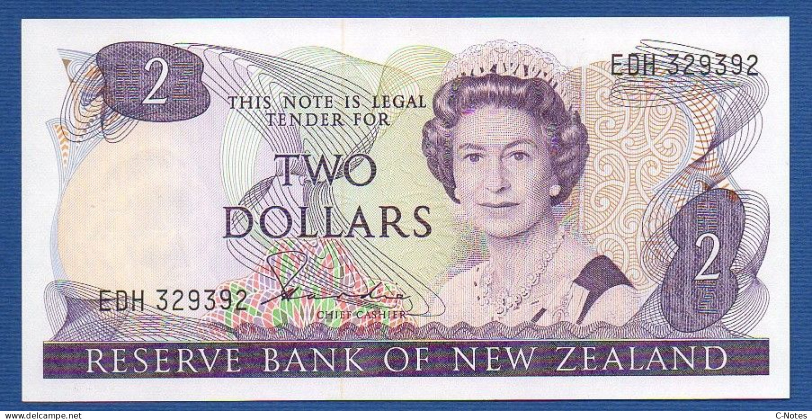 NEW ZEALAND  - P.170a – 2 Dollars ND (1981 - 1992) UNC, S/n EDH 329392 - New Zealand