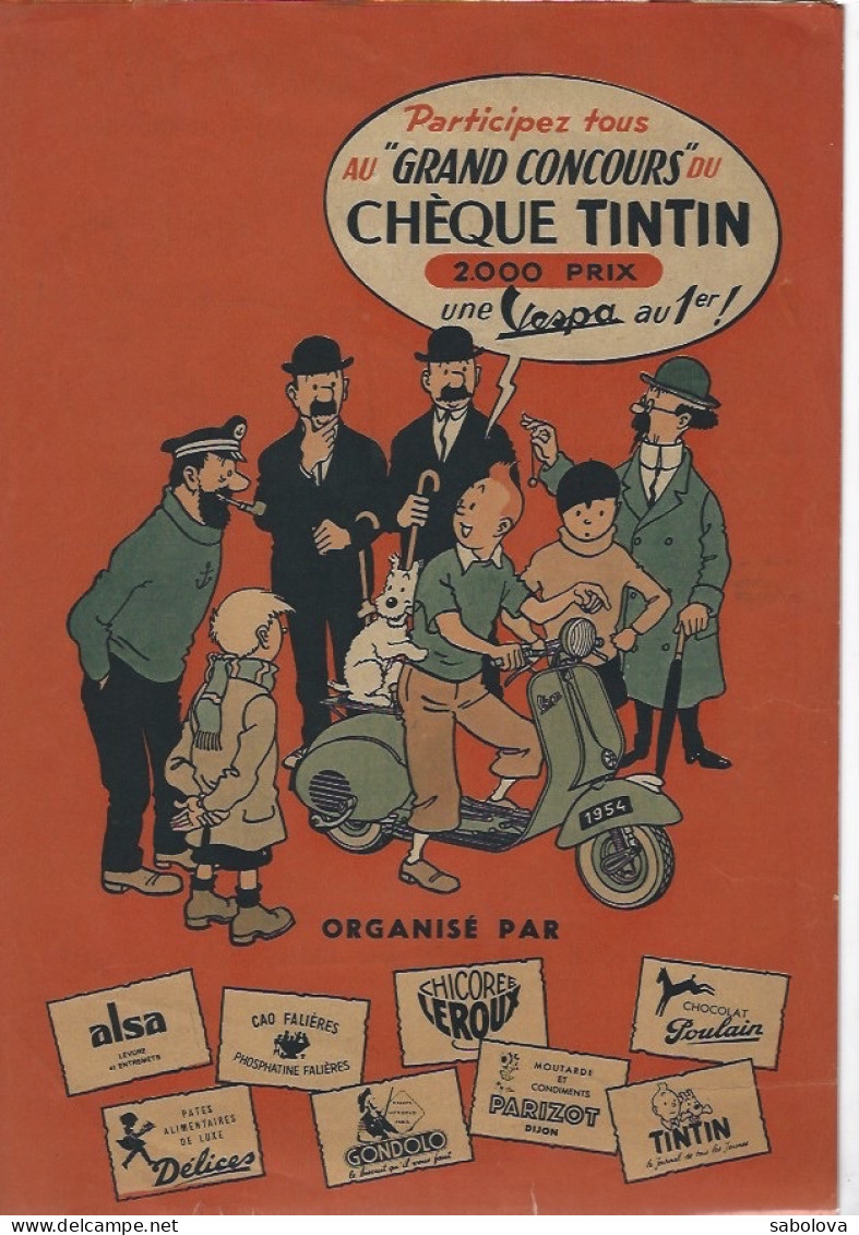 1954. TINTIN  Participez Au Grand Concours. Dépliant Avec Alsa, Poulain Et Autres. Double Page - Oggetti Pubblicitari