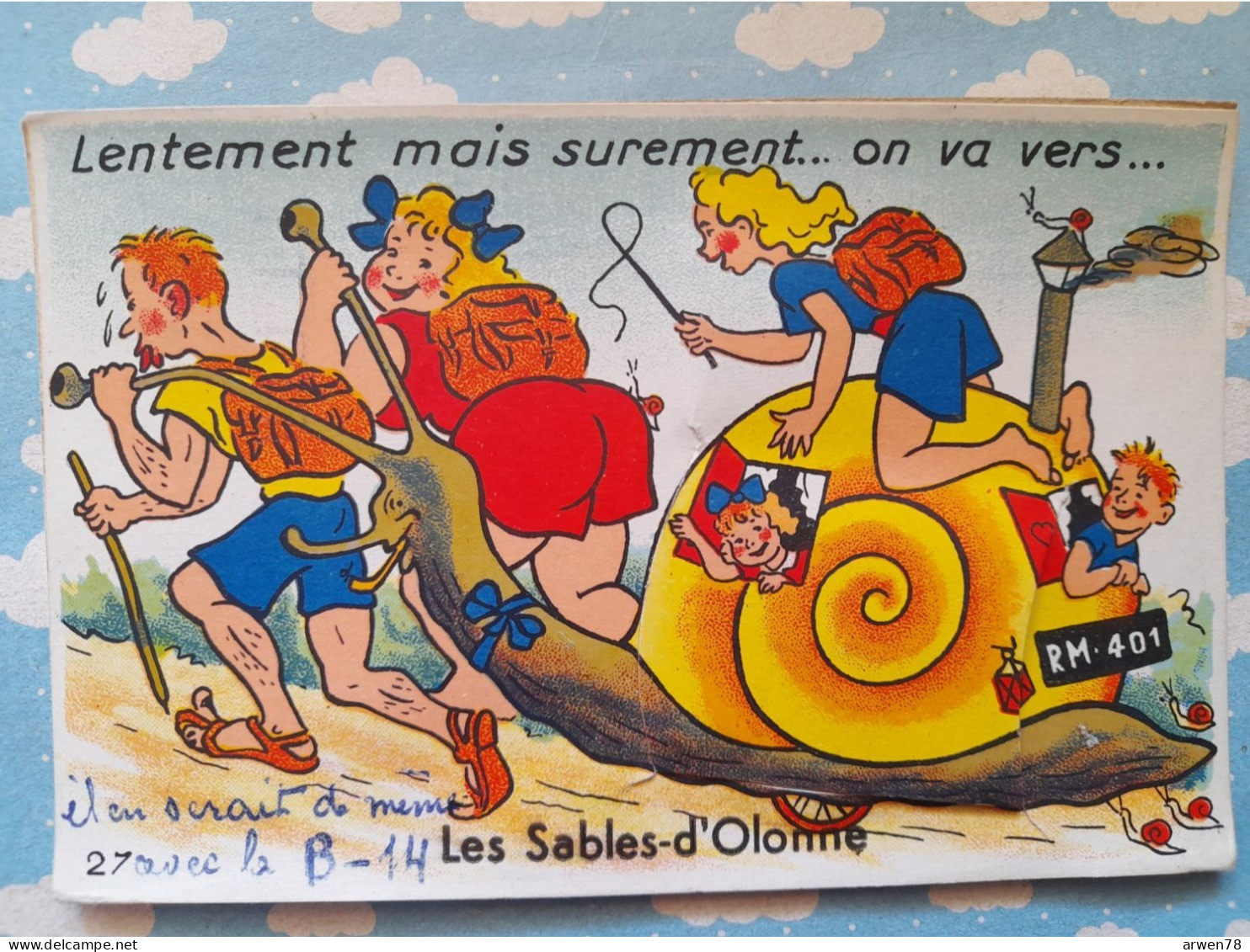 Carte A SYSTEME Multi -vues Lentement Mais Surement On Va Vers LES SABLES D'OLONNE ESCARGOT 10 Vues - Mechanical