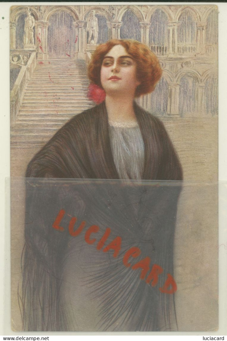 CARTOLINA ILLUSTRATORE DONNA WOMEN FEMME 1918 - 1900-1949