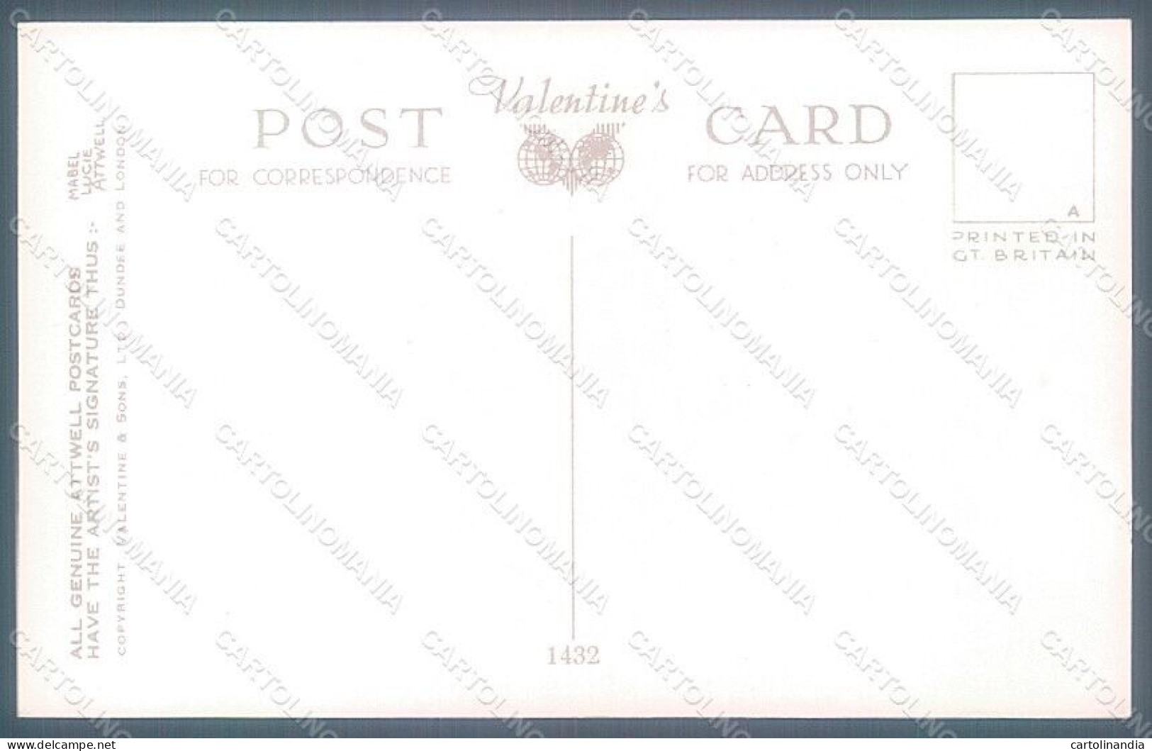 Artist Signed Attwell M. L. Scottish Child Valentine Serie 1432 Postcard HR2515 - Otros & Sin Clasificación