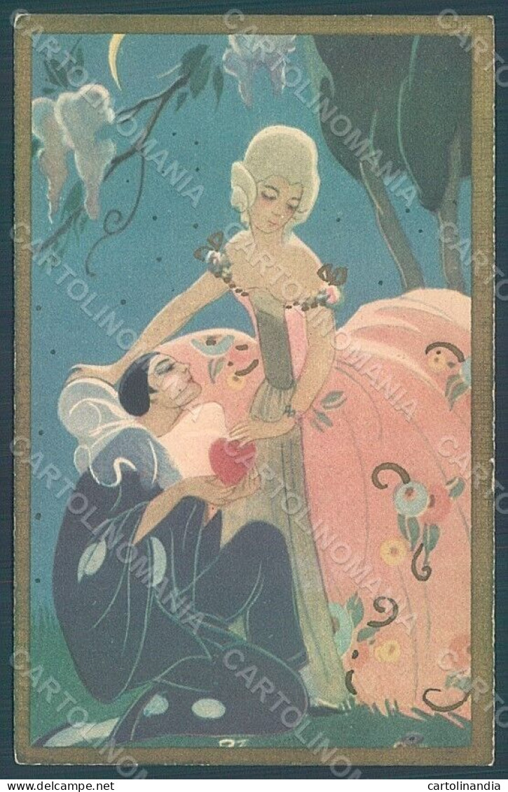 Artist Signed Chiostri Pierrot Heart Lady Art Deco Serie 212 Postcard HR2441 - Otros & Sin Clasificación