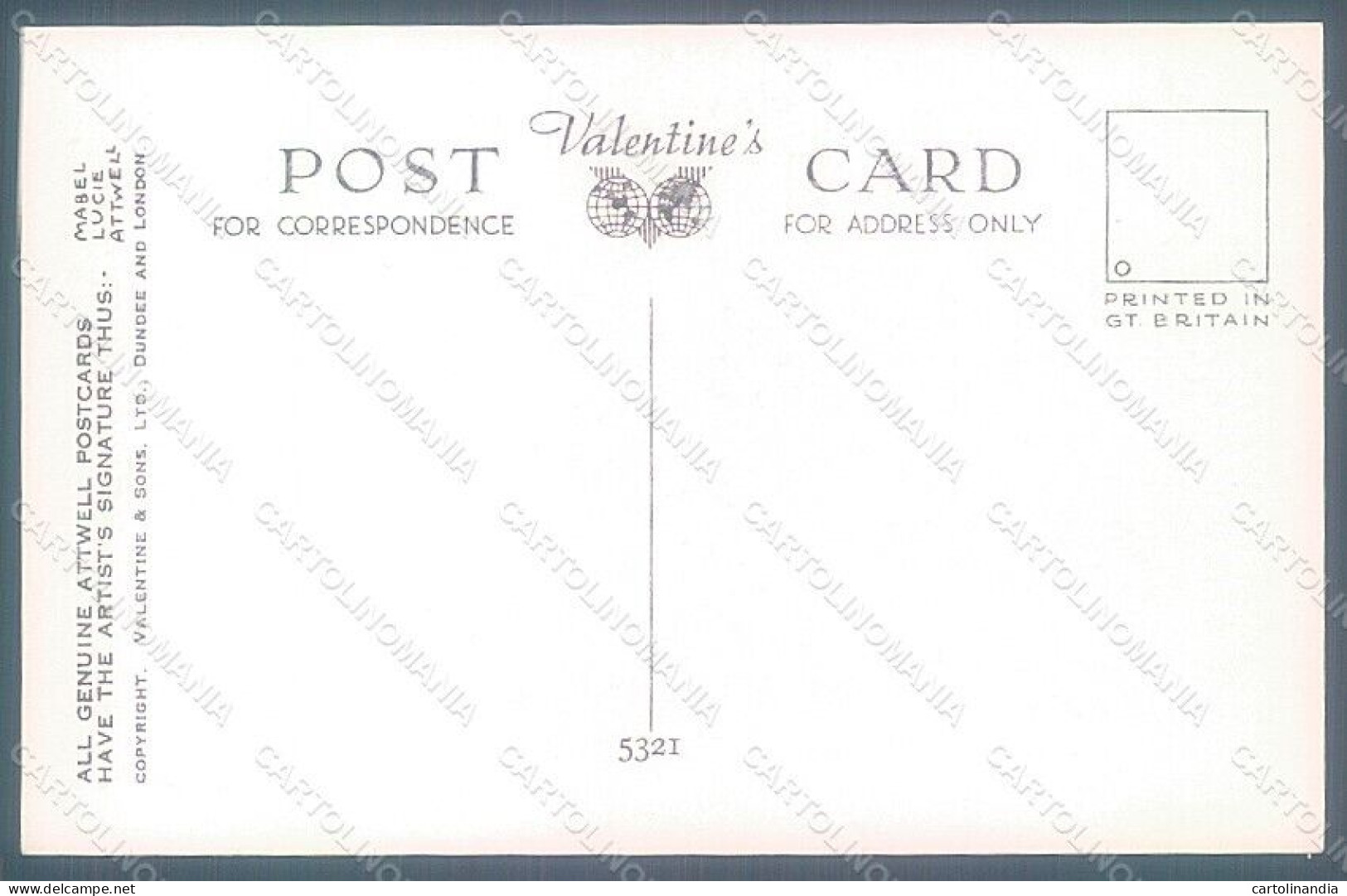 Artist Signed Attwell M. L. Children Valentine Serie 5321 Postcard HR2519 - Otros & Sin Clasificación