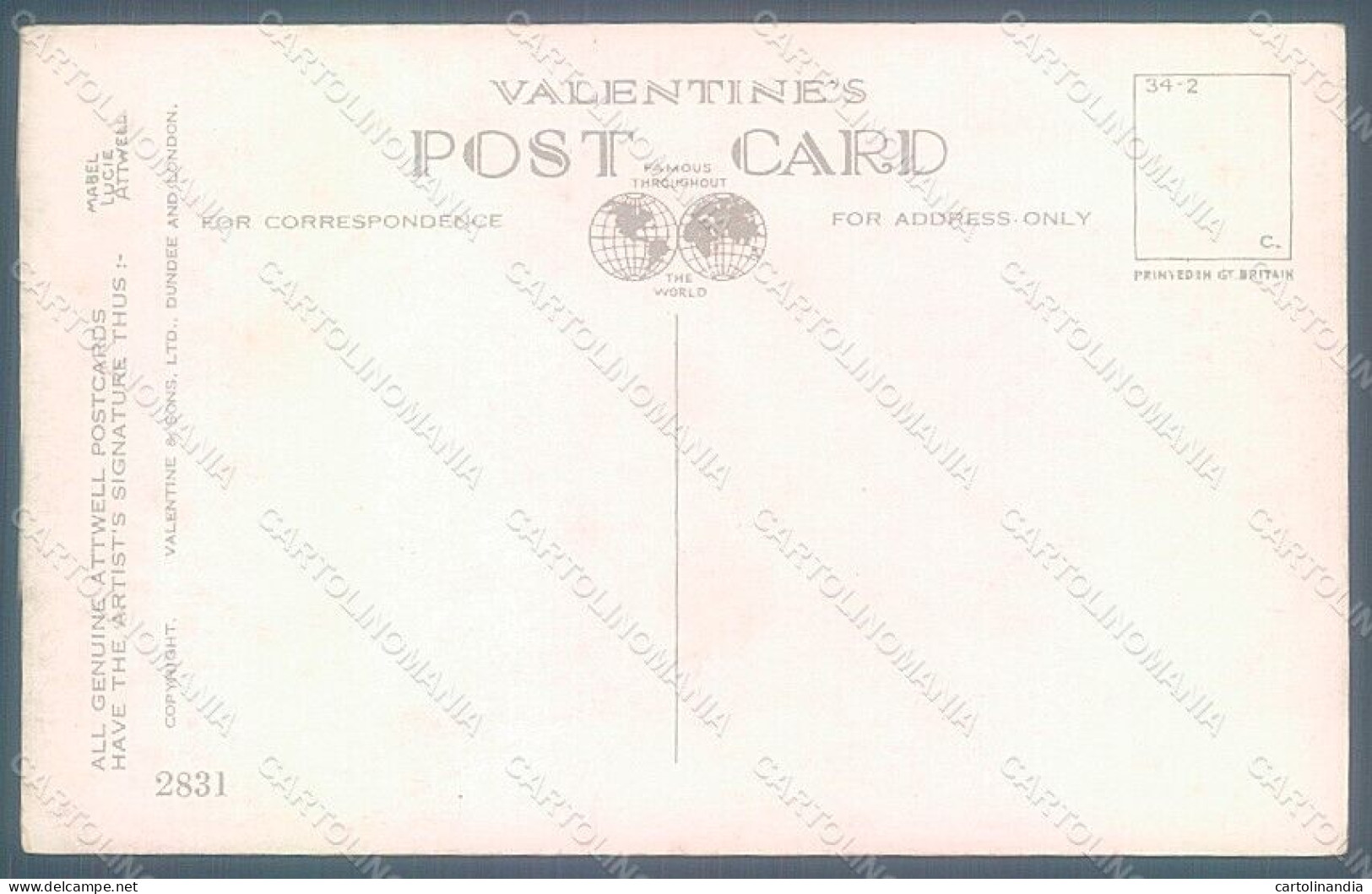Artist Signed Attwell M. L. Girl Horseshoe Valentine Serie 2831 Postcard HR2520 - Otros & Sin Clasificación