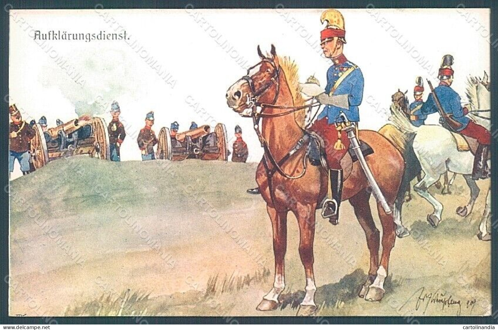 Artist Signed Schoenpflug F. Army Soldier Horse B.K.W.I. 346-10 Postcard HR2478 - Otros & Sin Clasificación