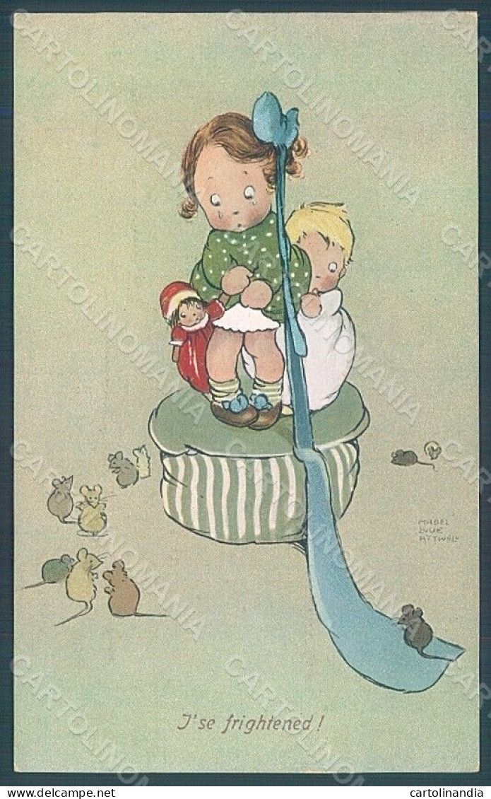 Artist Signed Attwell M. L. Children Girl Boy Mouse Postcard HR2485 - Otros & Sin Clasificación