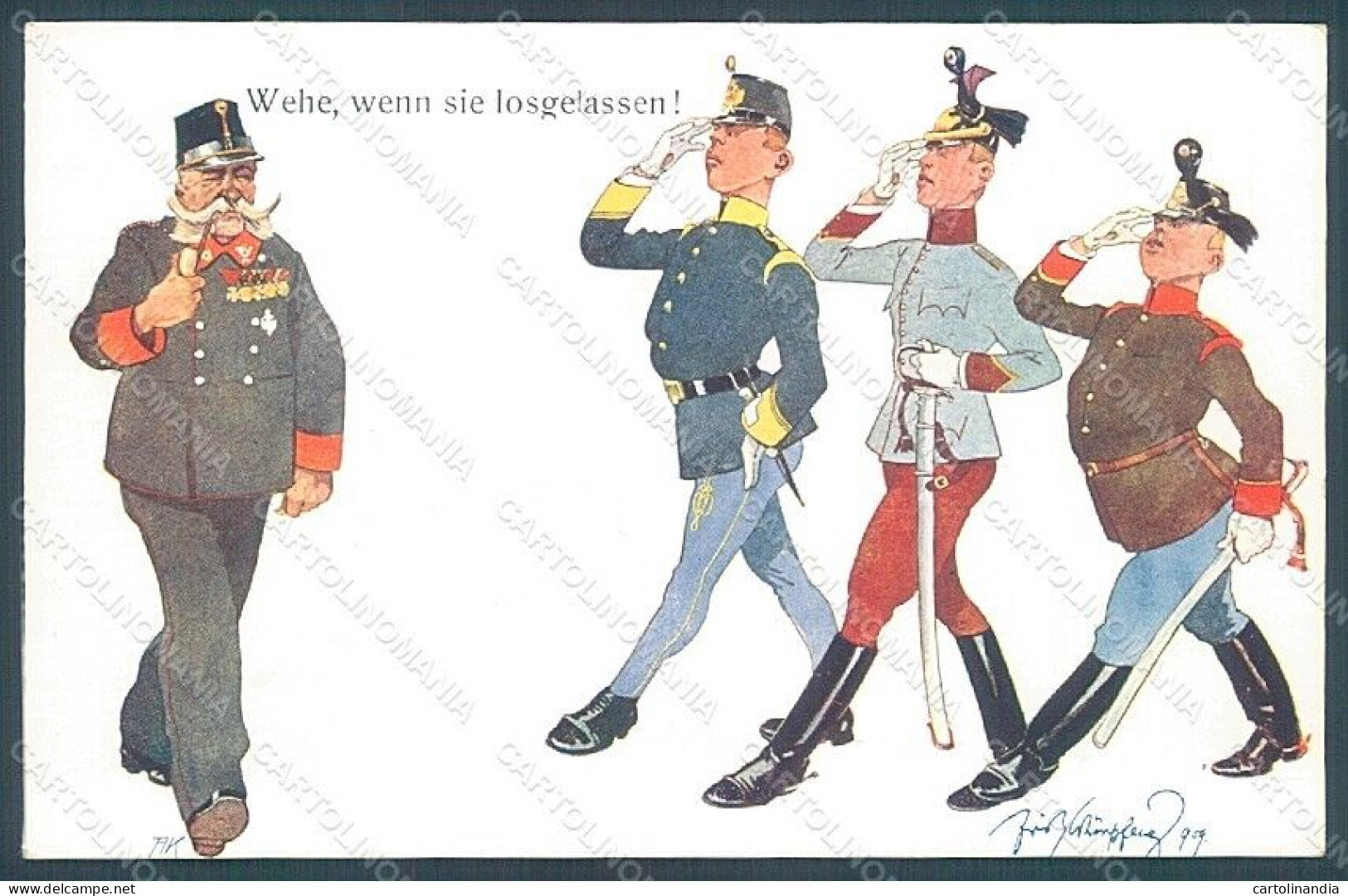 Artist Signed Schoenpflug F. Army Soldier B.K.W.I. 336-2 Postcard HR2468 - Autres & Non Classés