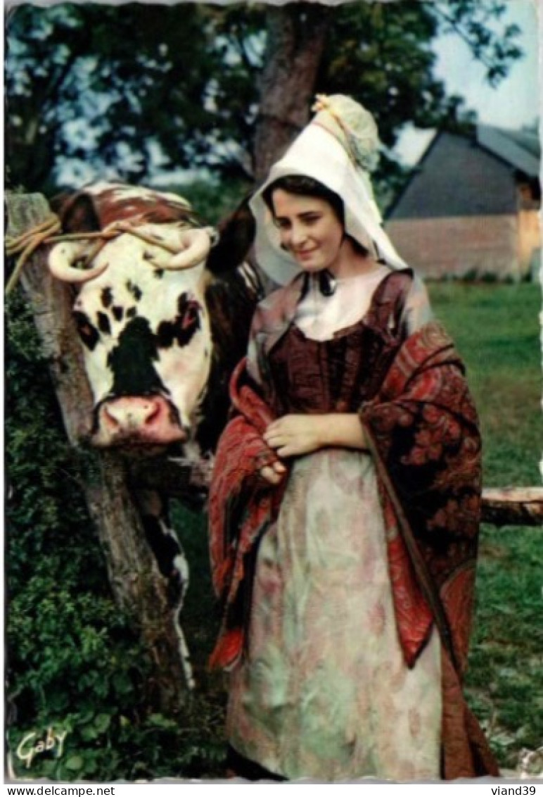 NORMANDIE.  -  Une Triolette Du Pays D'Auge. Jeune Fille Du Tournoi Duchesse De Normandie à Lisieux. - Vestuarios