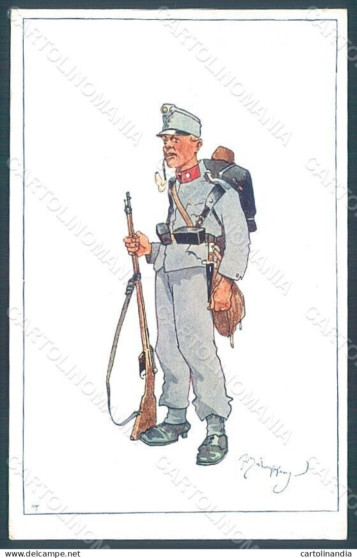 Artist Signed Schoenpflug F. Army Soldier B.K.W.I. 823 Postcard HR2465 - Autres & Non Classés