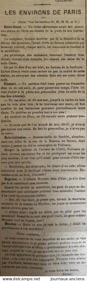 1877 LE JOURNAL DES ABRUTIS - VINGT NEUF FOUS - CLAMART - BOIS COLOMBES - MEUDON - 1850 - 1899