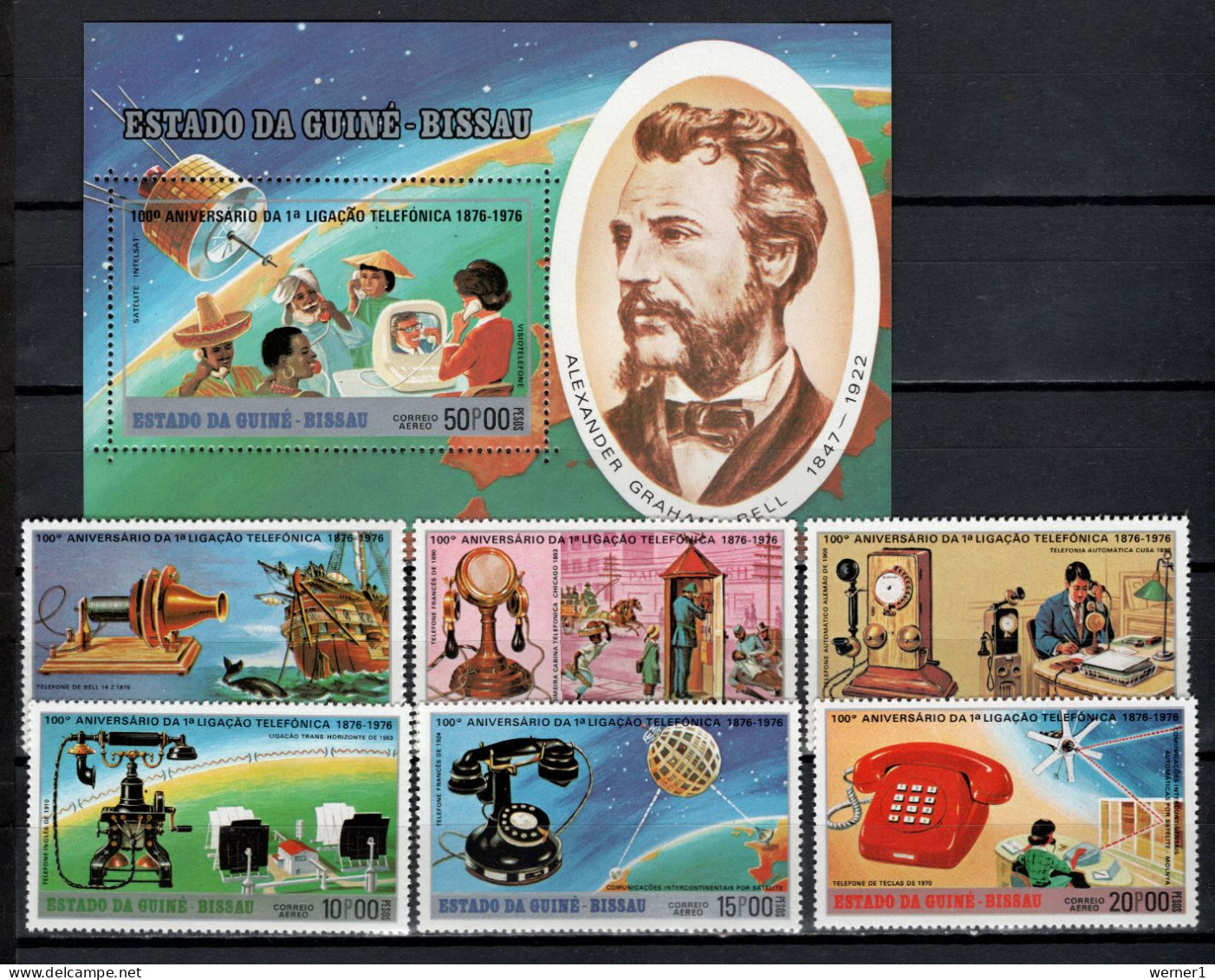 Guinea - Bissau 1976 Space, Telephone Centenary Set Of 6 + S/s MNH - Afrique