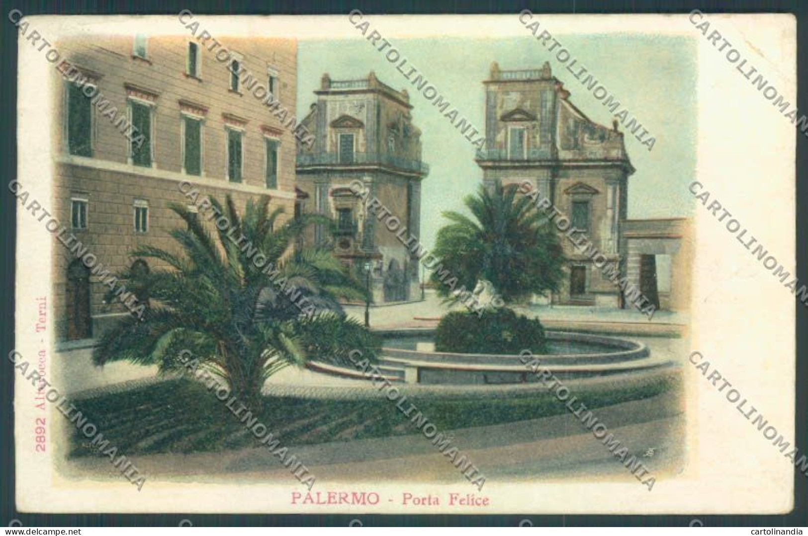 Palermo Città Porta Felice Alterocca PIEGHINA Cartolina ZT7985 - Palermo