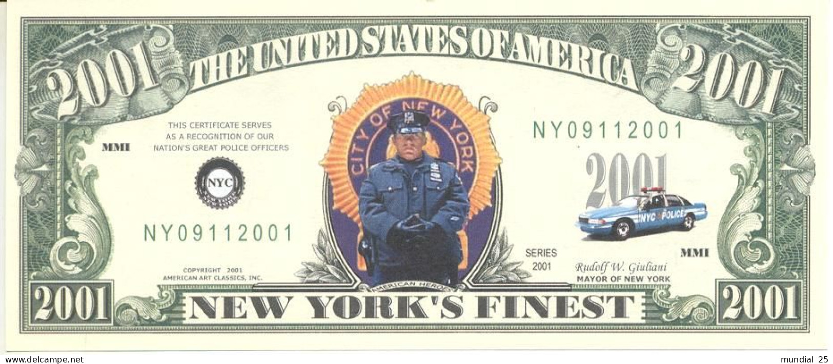 NOVELTY MONEY - NEW YORK'S FINEST - Other & Unclassified