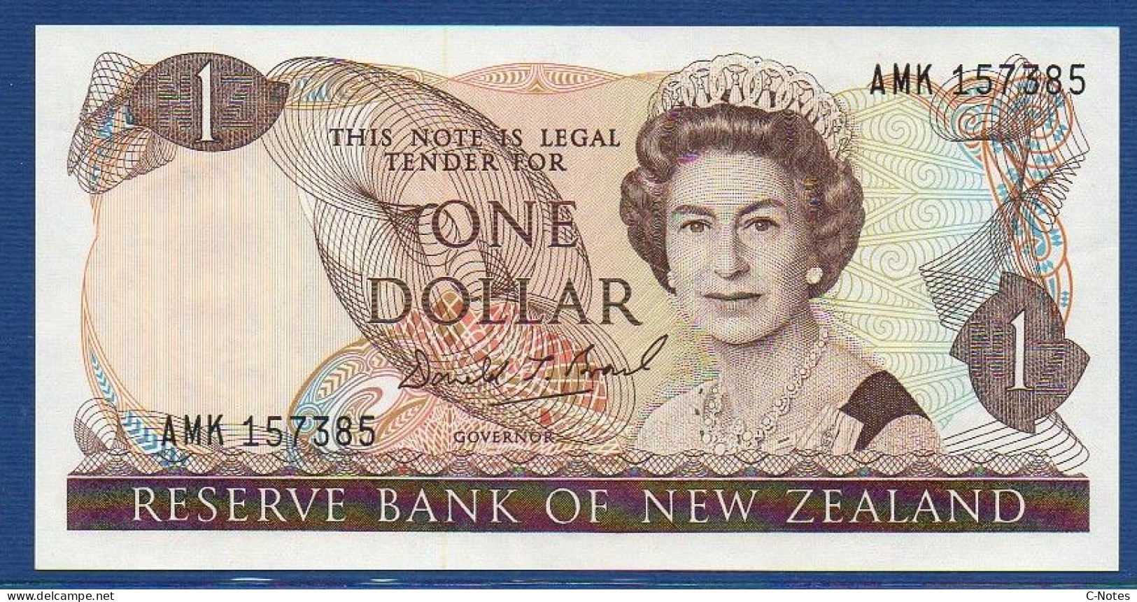 NEW ZEALAND  - P.169c – 1 Dollar ND (1981 - 1992) UNC, S/n AMK 157385 - New Zealand