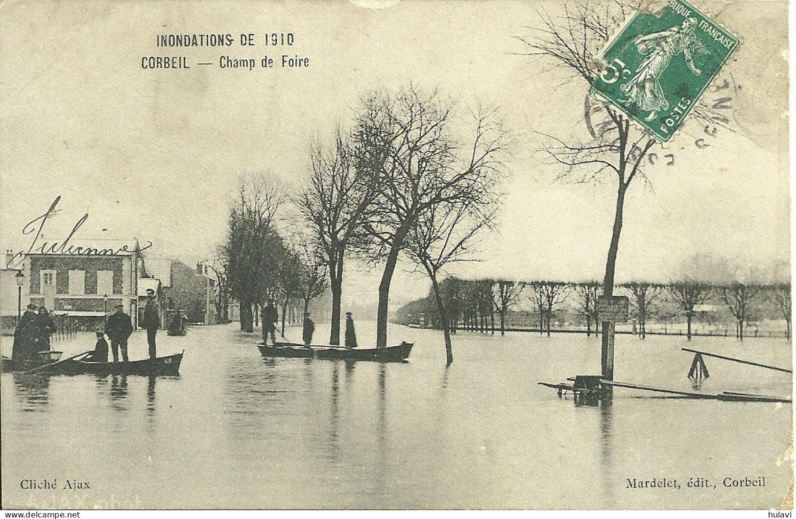 91  CORBEIL - INONDATIONS DE 1910 - CHAMP DE FOIRE (ref 1250) - Corbeil Essonnes