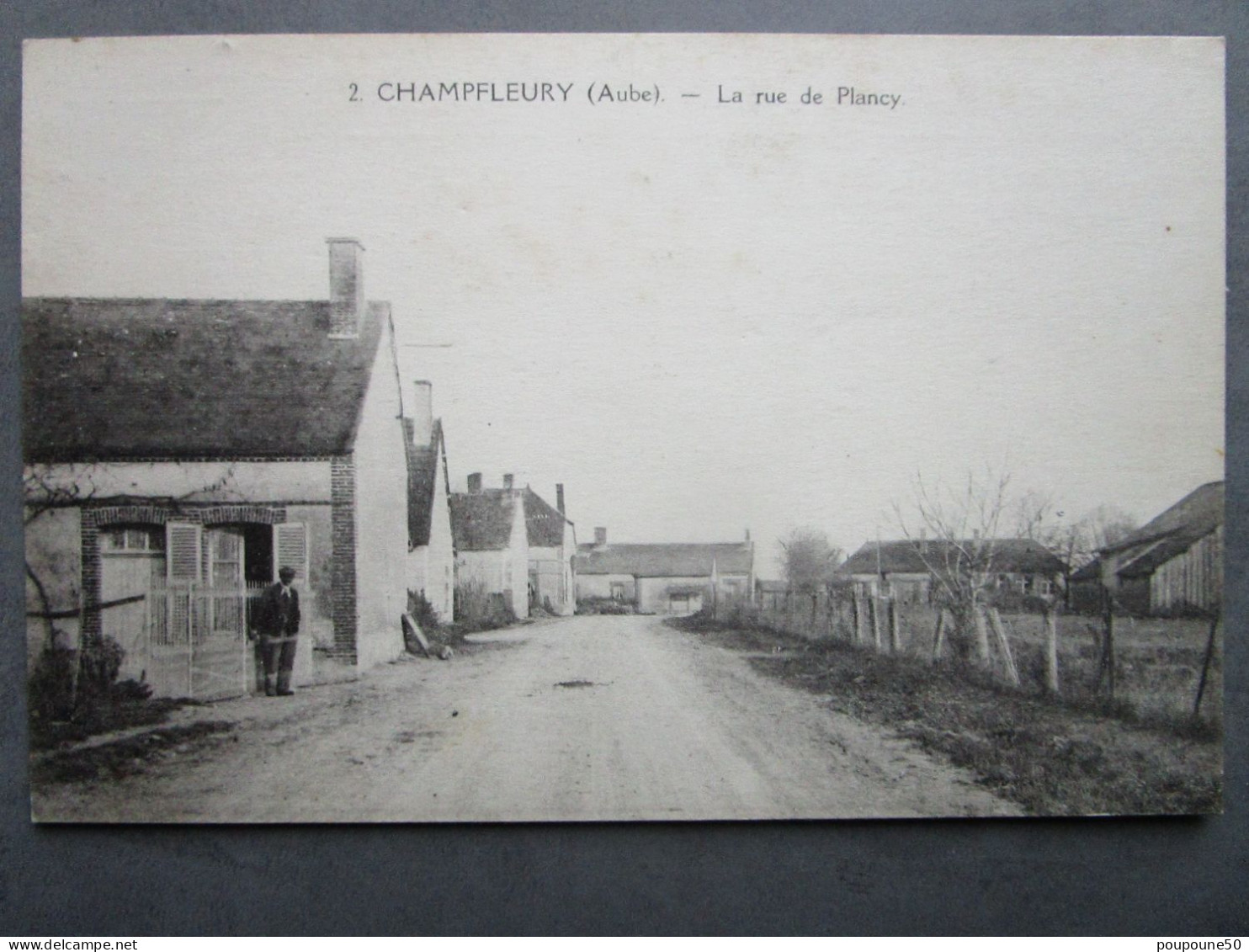 CPA 10 Aube CHAMPFLEURY  Prés Arcis Sur Aube - La Rue De PLANCY  écrite Romilly Sur Aube 1930 - Arcis Sur Aube