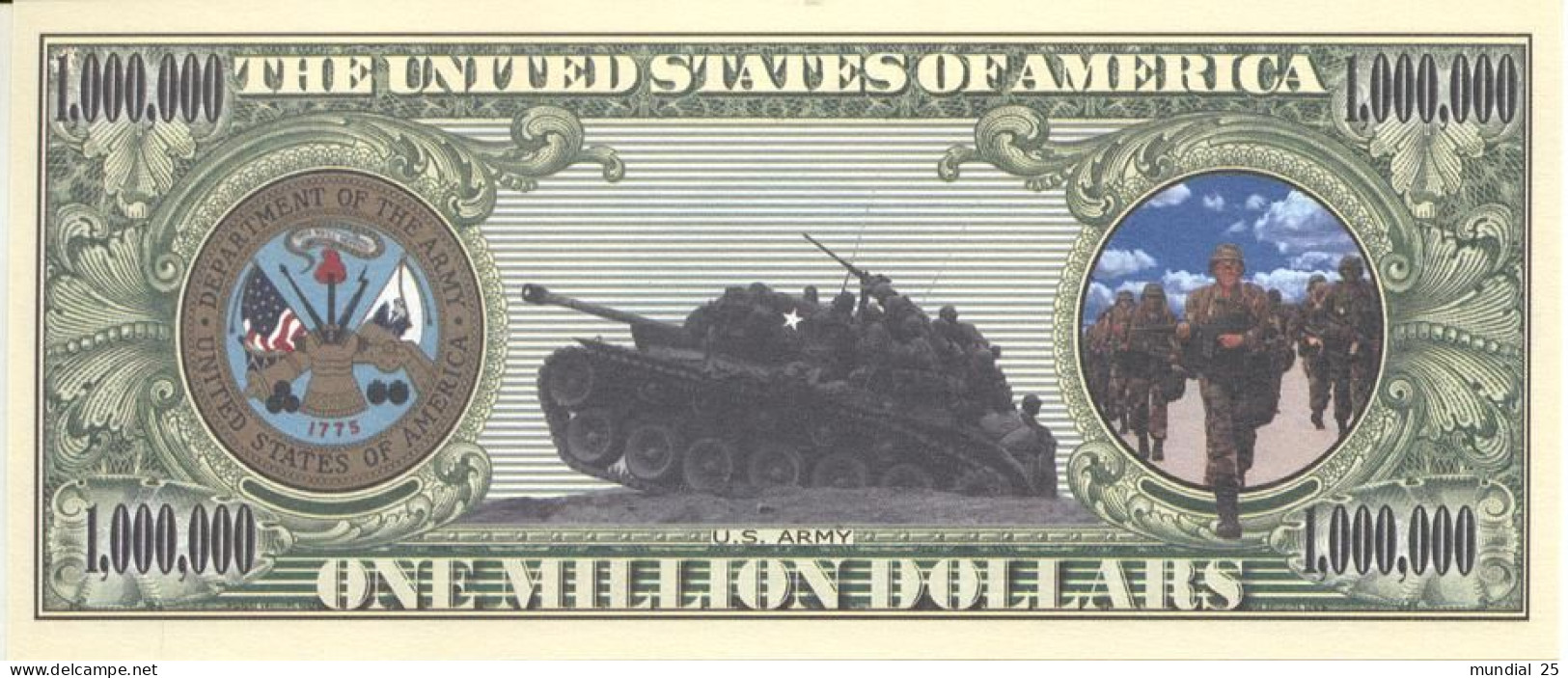 NOVELTY MONEY - THE UNITED STATES ARMY - Other & Unclassified