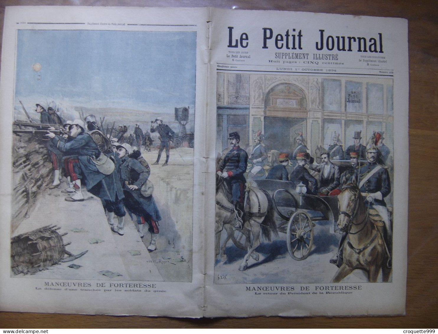 1894 LE PETIT JOURNAL 202 Manoeuvres De Forteresse Tranchée Soldats Génie - 1850 - 1899