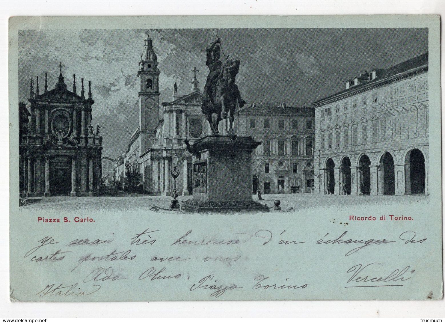 33 - ITALIE - Ricordo Di TORINO - Piazza S. CARLO *1900* - Piazze