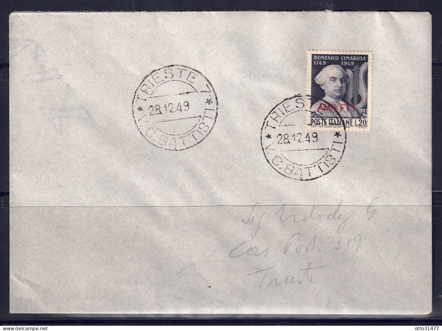 Italien / Triest Zone A - 1950 - Domenico Cimarosa, Nr. 99 Auf FDC-Brief - Marcofilie