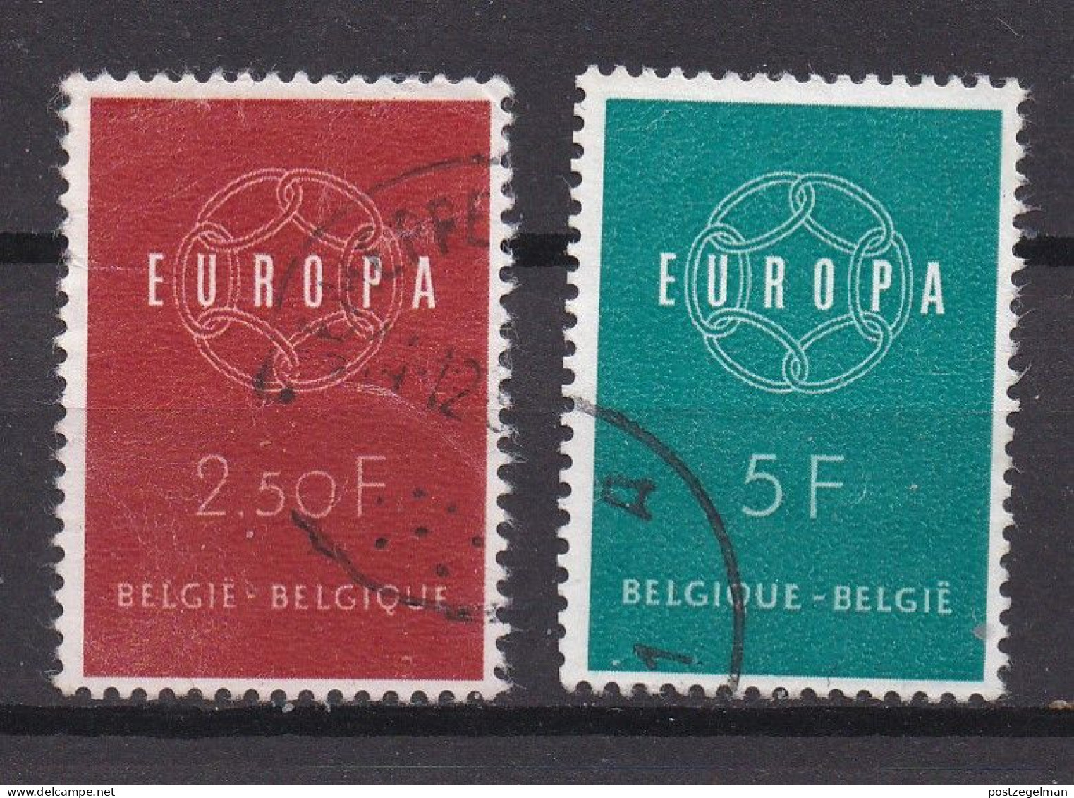 EUROPE-CEPT, 1959, BELGIUM, Used Stamps, Michel Nr(s) 1164-1165, Scannr. 22276 - Institutions Européennes