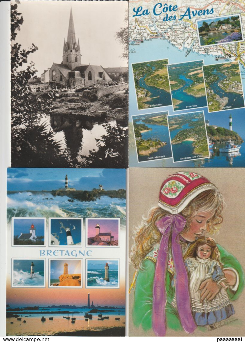 LOT DE 40 CARTES POSTALE CPM DE BRETAGNE DIVERS TOUTES SCANNEES - 5 - 99 Postcards