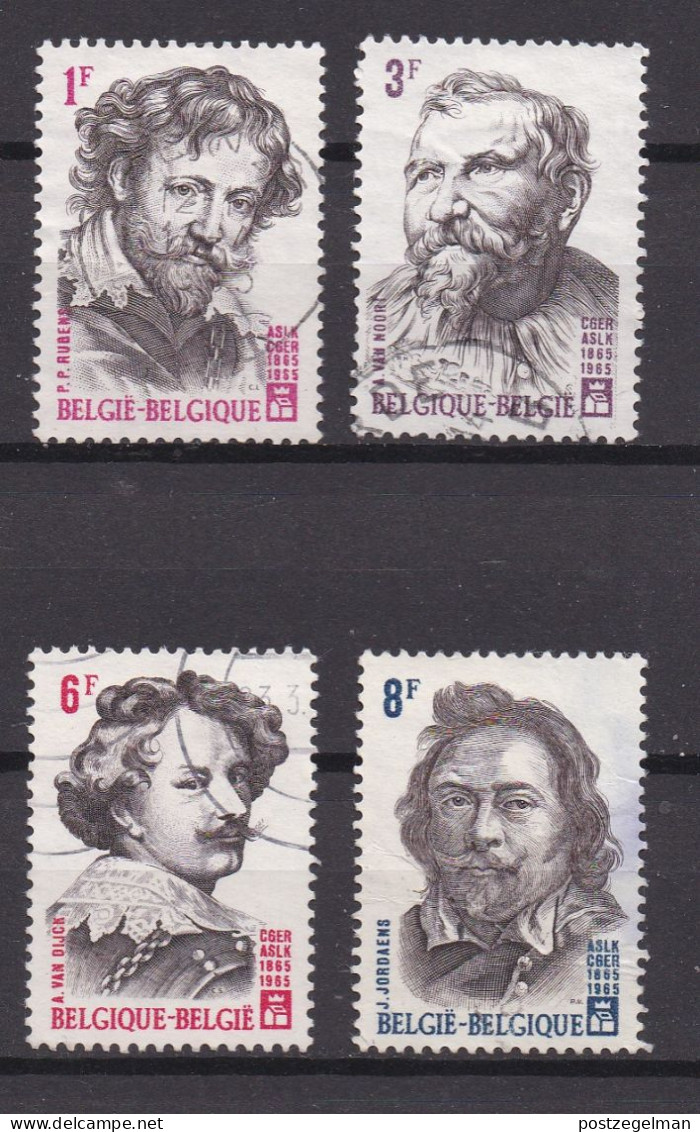 BELGIUM,1965, Used Stamp(s), Painters , M1379-1383, Scan 10412,  4 Values Only - Gebraucht