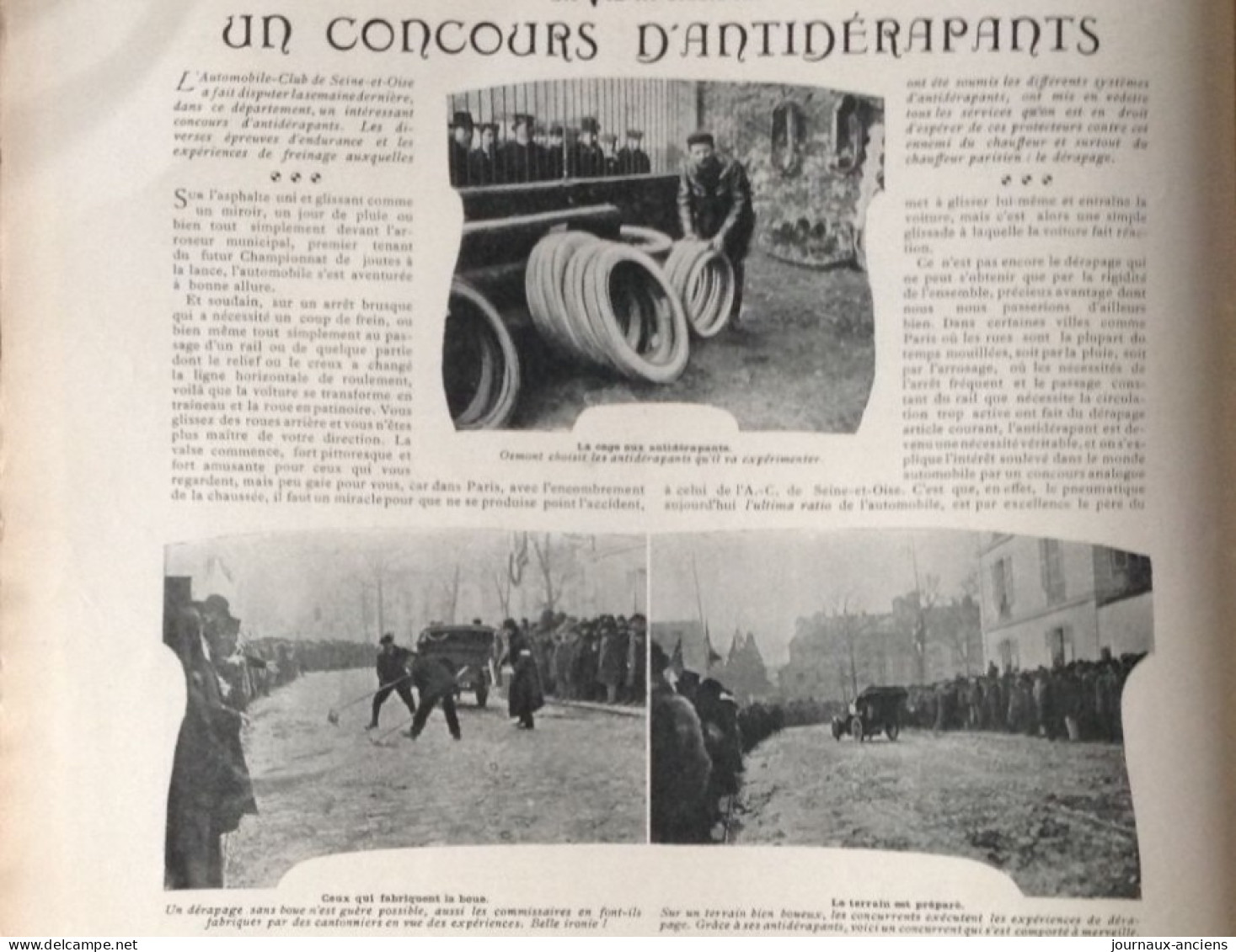 1904 AUTOMOBILE - PNEUMATIQUE - CONCOURS D'ANTIDÉRAPANTS - AUTOMOBILE CLUB DE SEINE ET OISE - Mr MICHELIN - 1900 - 1949