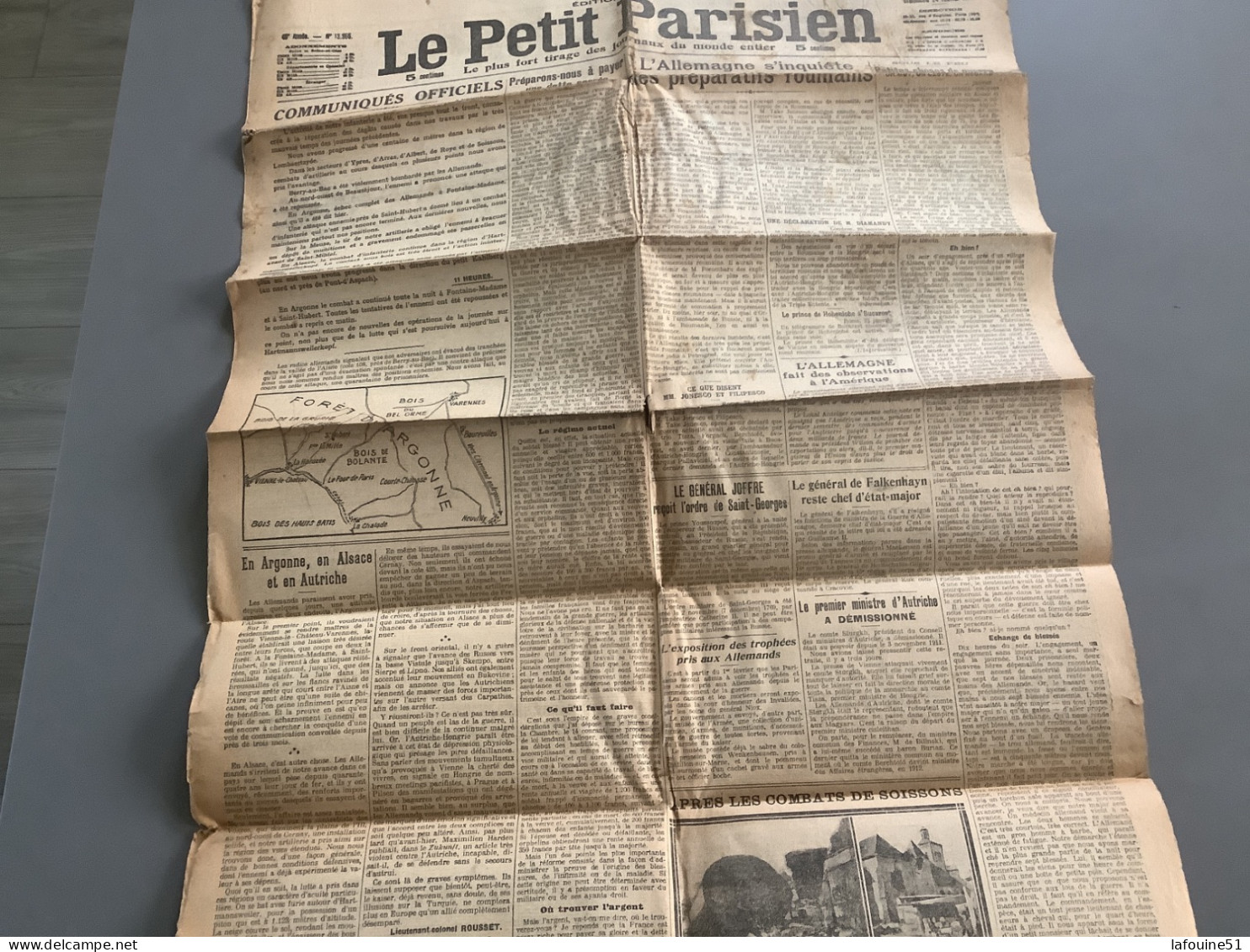 LE PETIT PARISIEN.    VAUXROT.   CROUY.  SOISSONS.   MILITARIA  WW1   1915 - Autres & Non Classés