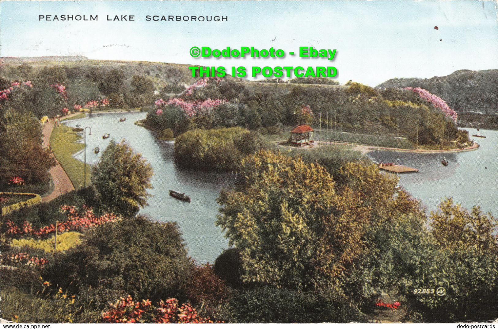 R437194 Peasholm Lake Scarborough. Valentine. Valesque. Series. 1930 - Wereld