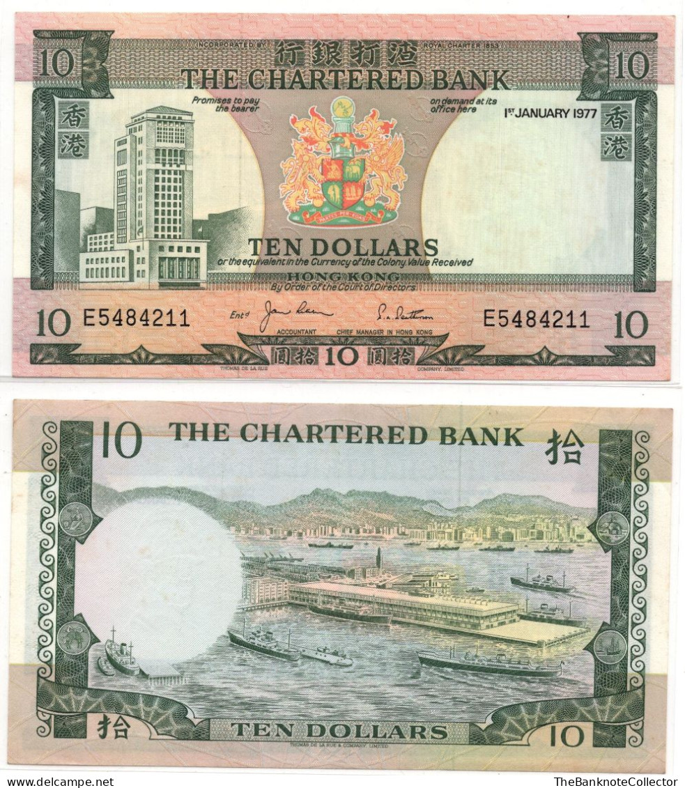 Hong Kong Chartered Bank 10 Dollars 1977 P-74 UNC - Hongkong