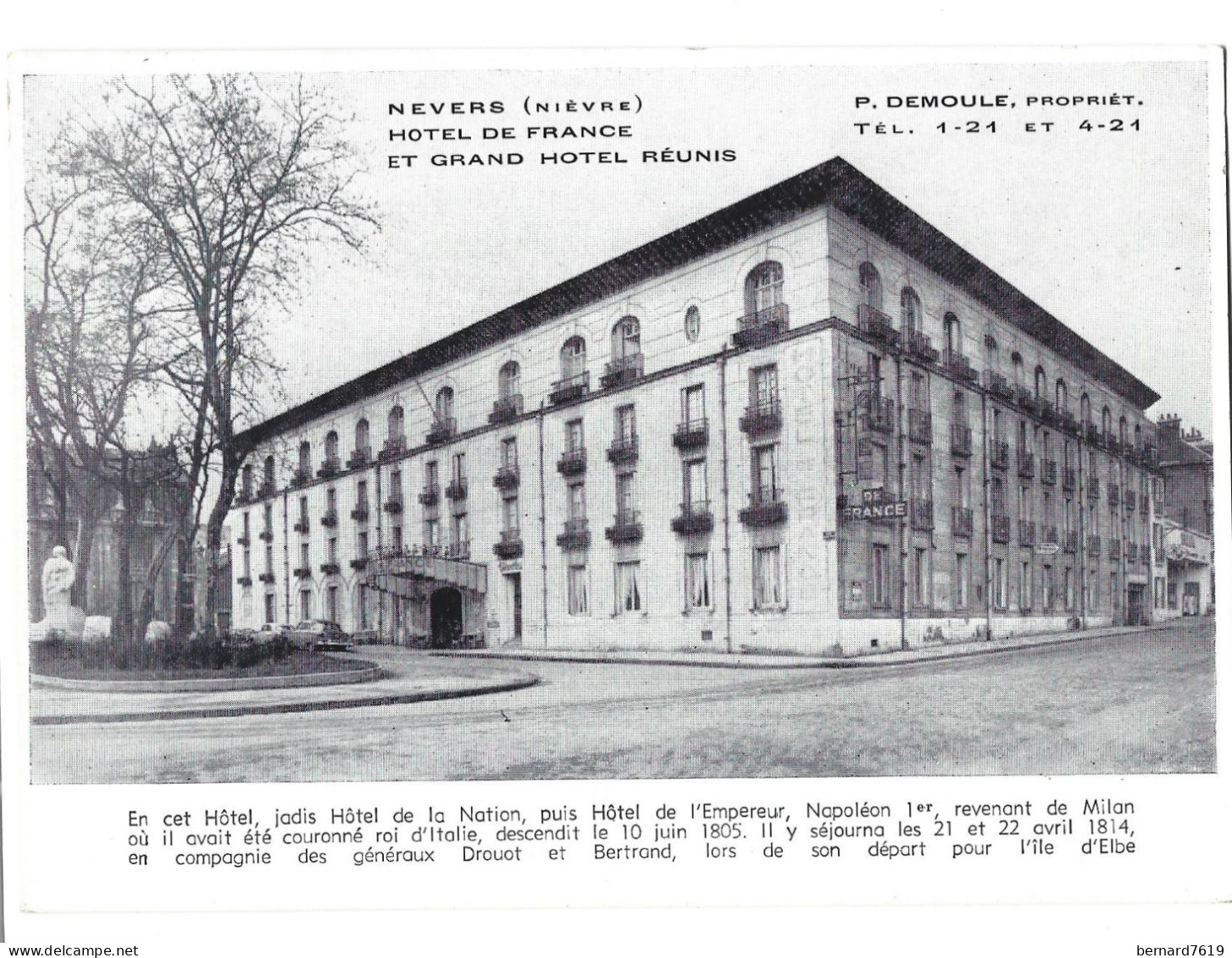 58  Nevers - Hotel De France Et Grand Hotel Reunis  P Demoule Proprietaire - Nevers