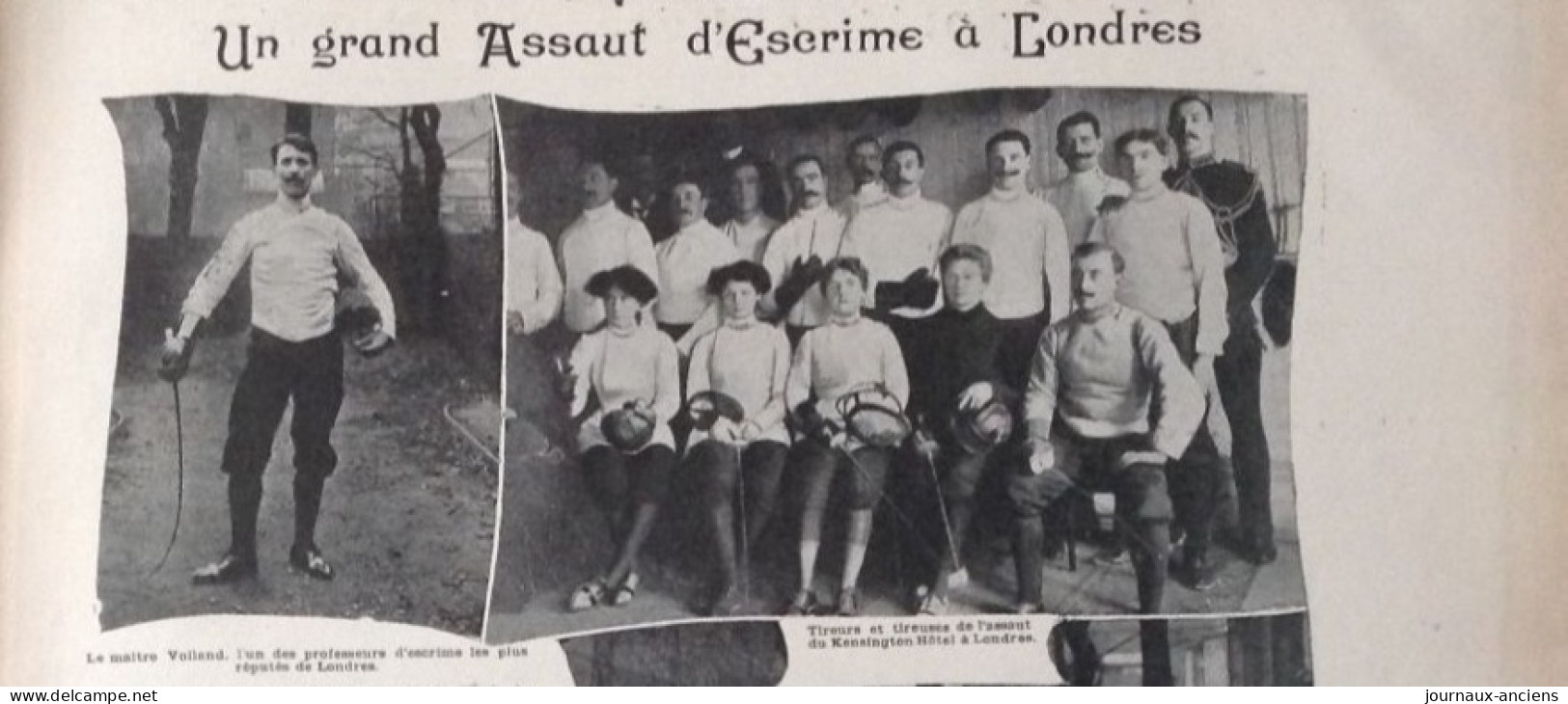 1904  UN GRAND ASSAUT D'ESCRIME À LONDRES - LES MAITRES D'ARMES MILITAIRES FRANÇAIS - LA VIE AU GRAND AIR - 1900 - 1949