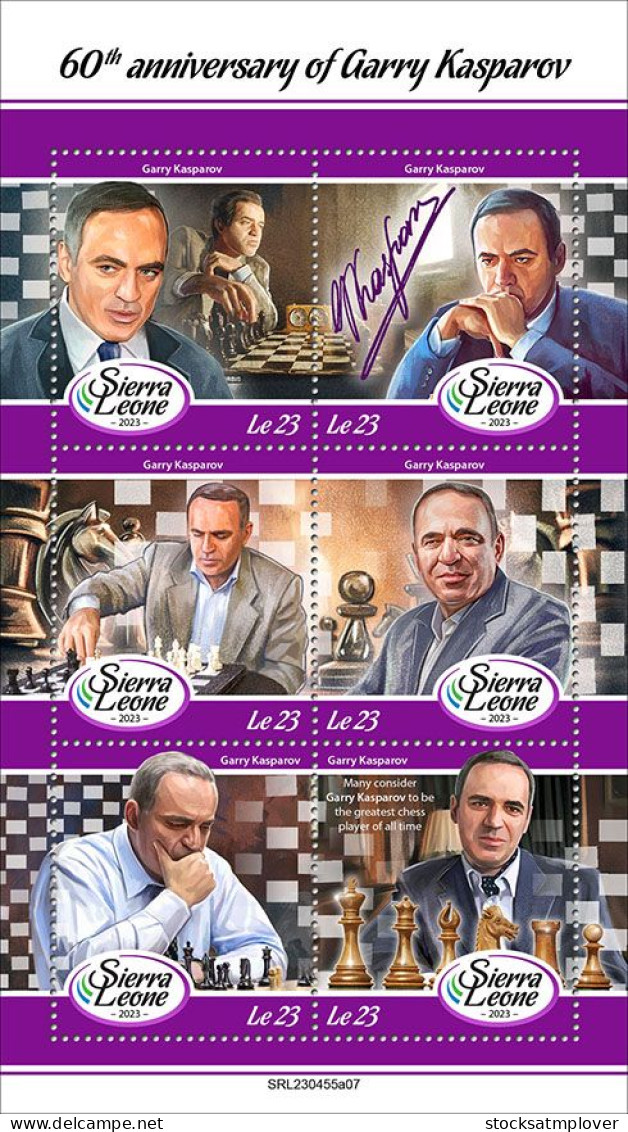 Sierra Leone 2023 Chess 60th Anniversary Of Garry Kasparov S202403 - Sierra Leona (1961-...)