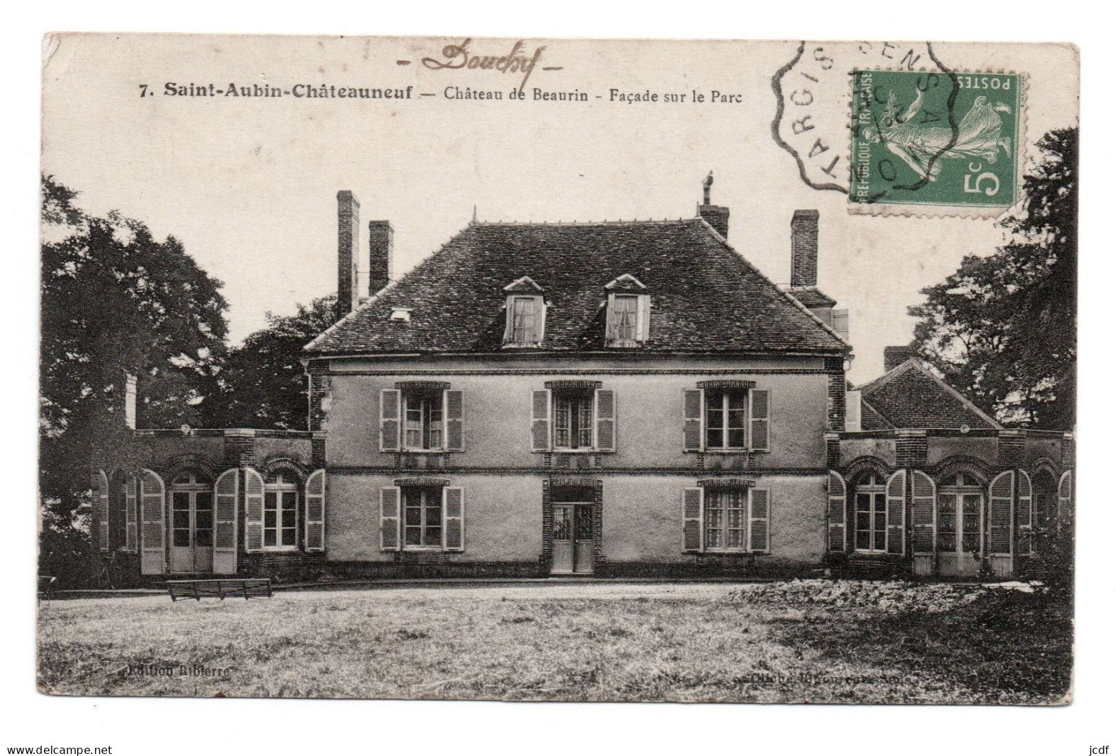 89 ST SAINT AUBIN CHATEAUNEUF - Château De Beaurin - Façade Sur Le Parc - Edit Ribierre 1914 - Château Neuf - Autres & Non Classés