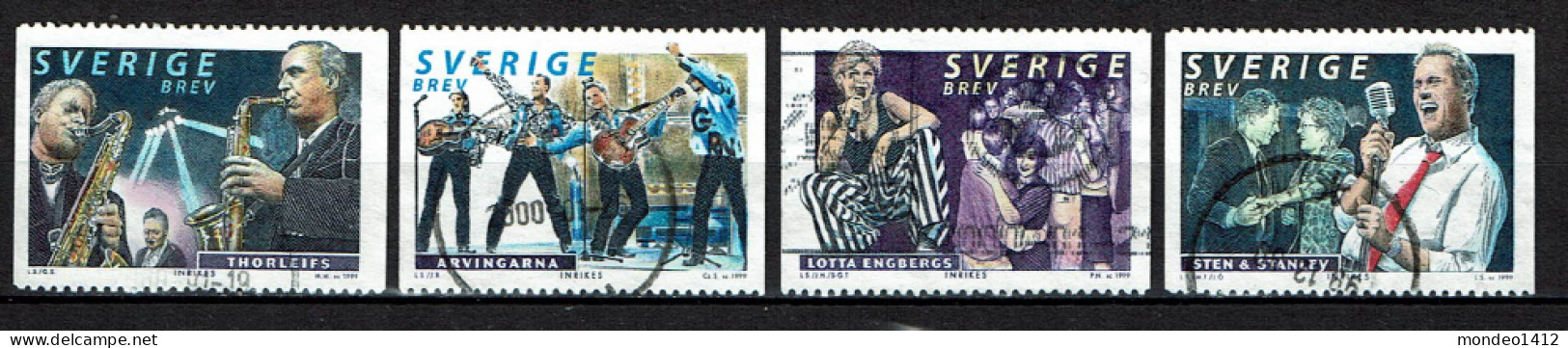 Sweden 1999 - Yv 2125/28 - Music Artists, Muziek, Groupes De Musique De Danse - Used - Used Stamps