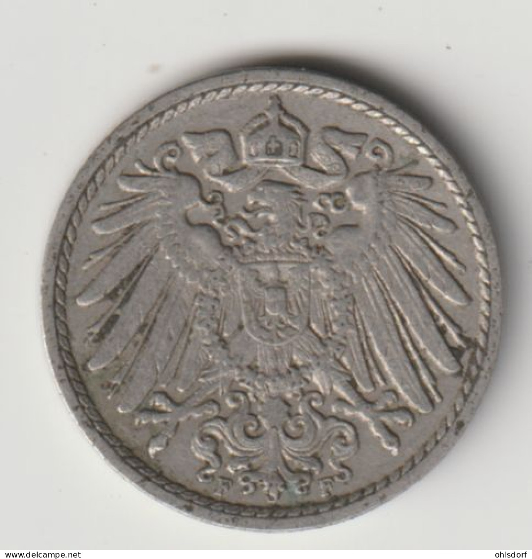 DEUTSCHES REICH 1913 F: 5 Pfennig, KM 11 - 5 Pfennig