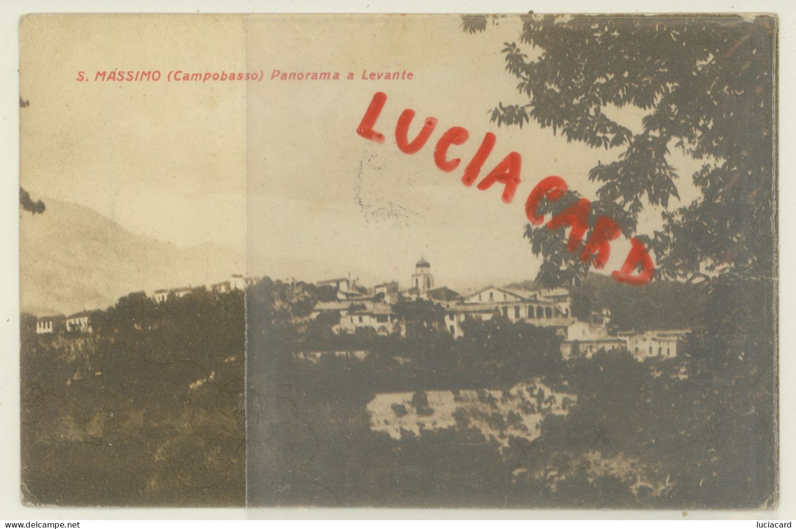 S.MASSIMO -CAMPOBASSO -PANORAMA A LEVANTE 1927 RARA CARTOLINA - Campobasso