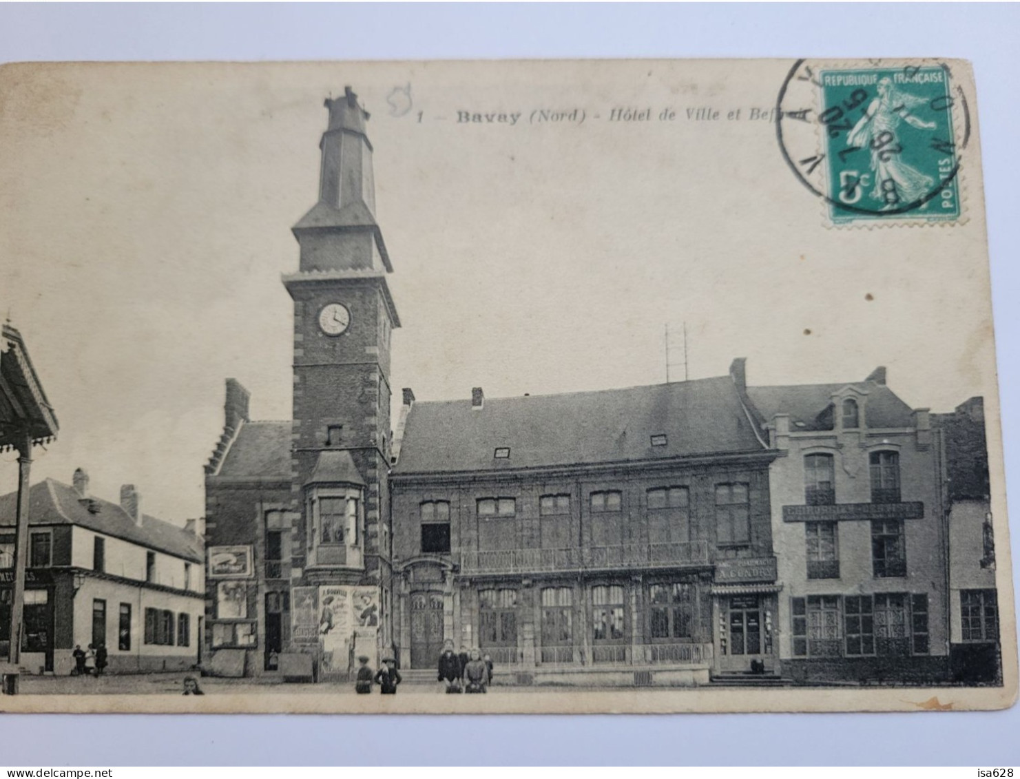 Cpa Bavay Hotel De Ville Et Beffroy - Bavay