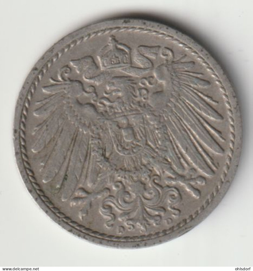 DEUTSCHES REICH 1914 D: 5 Pfennig, KM 11 - 5 Pfennig