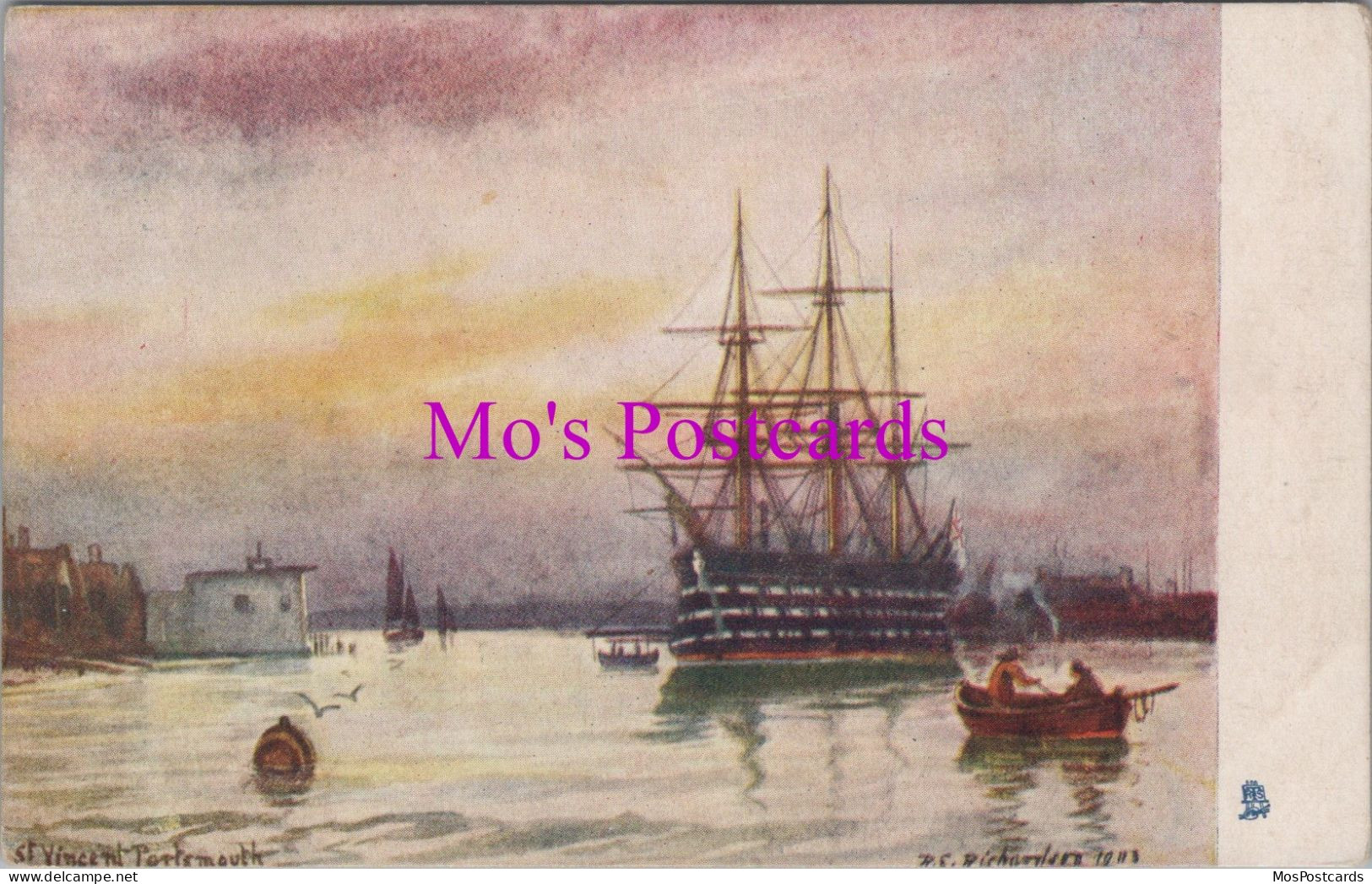 Royal Navy Postcard - H.M.S St Vincent, Portsmouth  DZ158 - Guerre