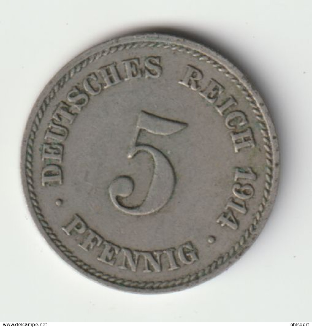 DEUTSCHES REICH 1914 J: 5 Pfennig, KM 11 - 5 Pfennig