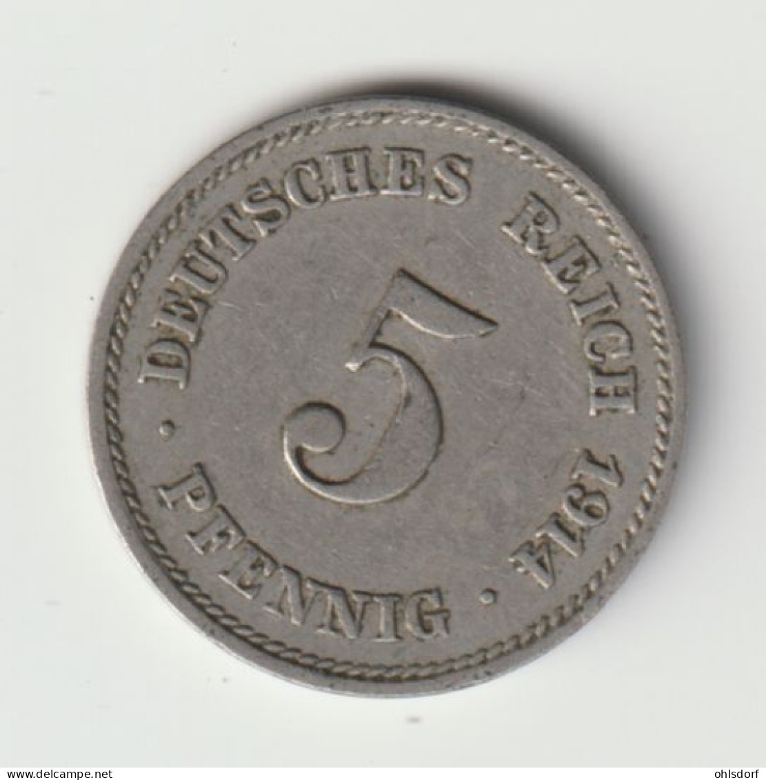 DEUTSCHES REICH 1914 J: 5 Pfennig, KM 11 - 5 Pfennig