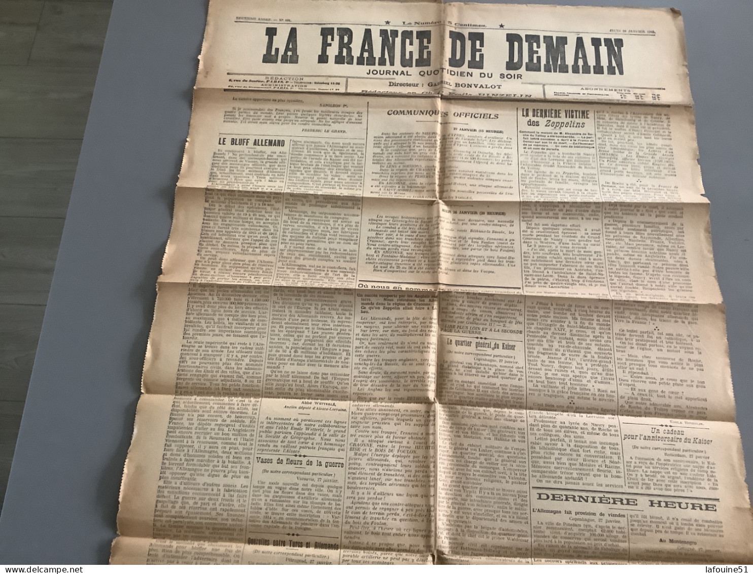 LA FRANCE DE DEMAIN.       MILITARIA  WW1.   1915 - Autres & Non Classés