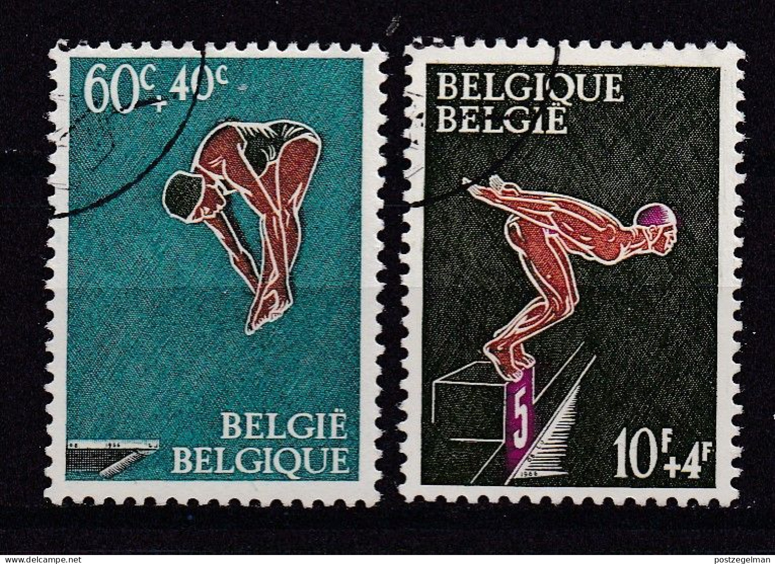 BELGIUM,1966, Used Stamp(s), Sports , M1425-1426 , Scan 10435, - Gebruikt