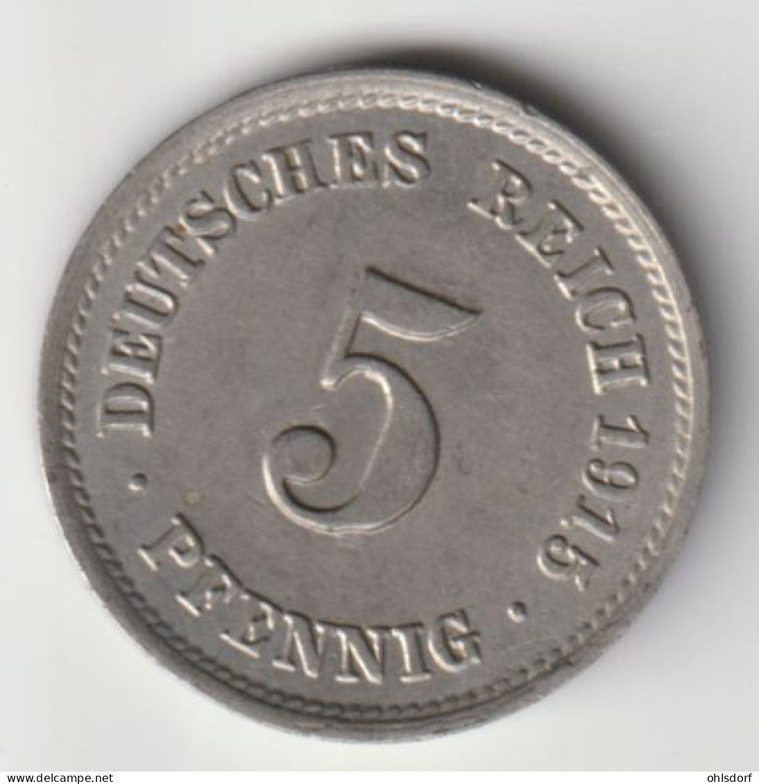 DEUTSCHES REICH 1915 F: 5 Pfennig, KM 11 - 5 Pfennig