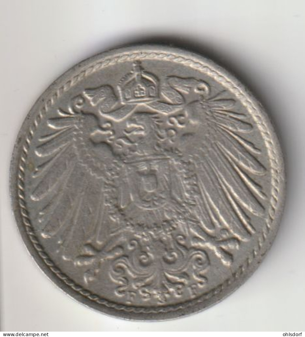 DEUTSCHES REICH 1915 F: 5 Pfennig, KM 11 - 5 Pfennig